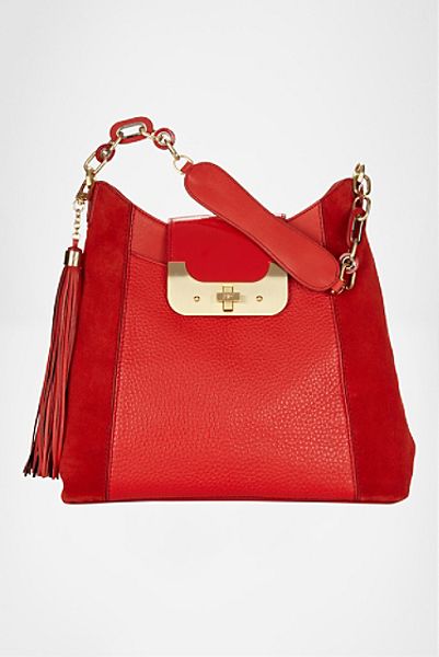 Diane Von Furstenberg Harper Hobo Bag in Red (red robin) - Lyst