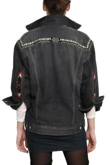 Etoile Isabel Marant Embroidered Cotton Denim Jacket - Lyst