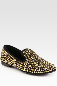 Giuseppe Zanotti Multicolored Crystalencrusted Smoking Slippers - Lyst