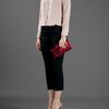 Valentino Rose Detail Clutch in Red (rose) - Lyst