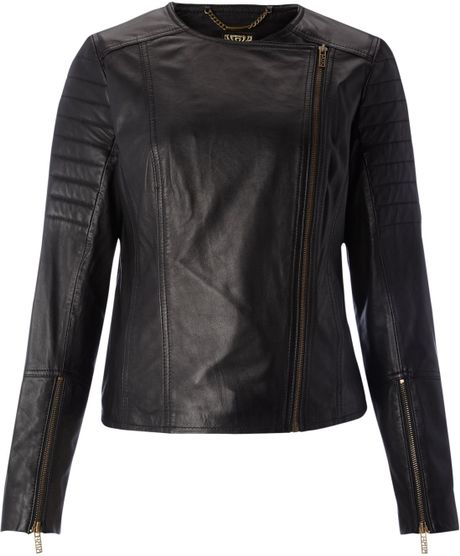 Biba Leather Biker Jacket in Black - Lyst