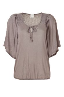 Ella Moss Taupe Ellassentials Top - Lyst