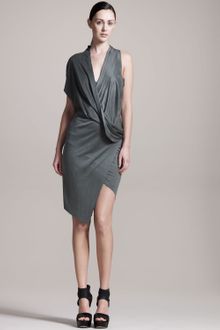 Helmut Lang Asymmetric Jersey Dress - Lyst