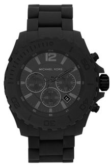 Michael Kors Chronograph Drake Black Silicone Strap 48mm - Lyst