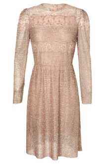 Valentino Handembellished Dress with Lace Inserts - Lyst