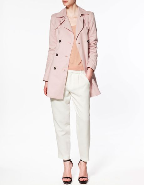 Zara Short Trench Coat in Pink - Lyst