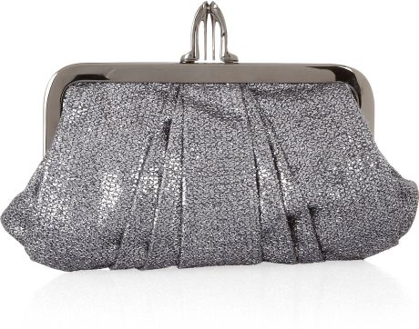 Christian Louboutin Mini Loubi Lula Glitter Finish Clutch in Silver - Lyst