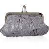 Christian Louboutin Mini Loubi Lula Glitter Finish Clutch in Silver - Lyst