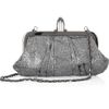 Christian Louboutin Mini Loubi Lula Glitter Finish Clutch in Silver - Lyst