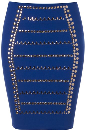 Jane Norman Studded Mini Skirt - Lyst