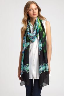 Roberto Cavalli Zavorite Print Silk Scarf - Lyst