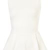 Topshop Basic Peplum Top in Beige (cream) - Lyst
