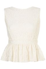 Topshop Lace Peplum Top By Rare