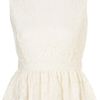 Topshop Lace Peplum Top By Rare in White (cream) - Lyst