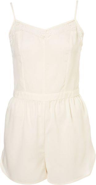 Topshop Strappy Lace Panel Teddy - Lyst