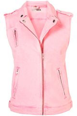 Topshop Oversized Sleeveless Biker Jacket