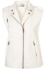 Topshop Oversized Sleeveless Biker Jacket