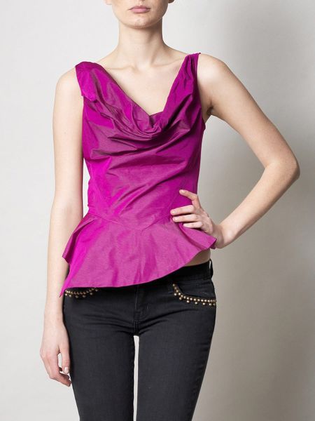 Vivienne Westwood Anglomania Boeing Taffeta Top in Purple (fuschia) - Lyst