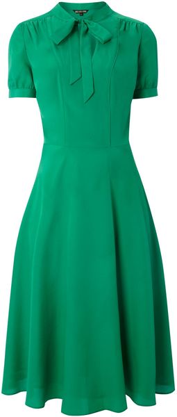 Biba Tie Neck Tea Dress - Lyst