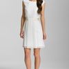 Calvin Klein Pleat Front Chiffon Dress in White (ivory) - Lyst