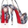 Christian Louboutin Jenny 150 Tartan Slingbacks in Blue (multicolored) - Lyst