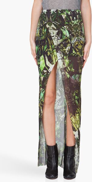 Helmut Lang Green Cicada Print Skirt in Green - Lyst