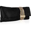Jimmy Choo Chandra Chainembellished Glittered Suede Clutch in Black - Lyst