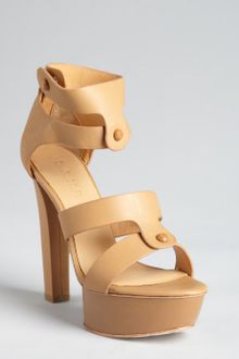 L.a.m.b. Tan Leather Mollie Cutout Platform Sandals - Lyst