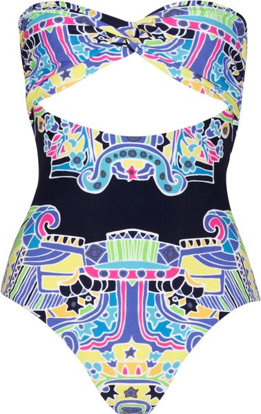 Mara Hoffman Carnival Printed Bandeau Swimsuit in Multicolor (multicolored) - Lyst