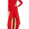 Michael Kors Asymmetric Stretch Woolcrepe Gown in Red - Lyst