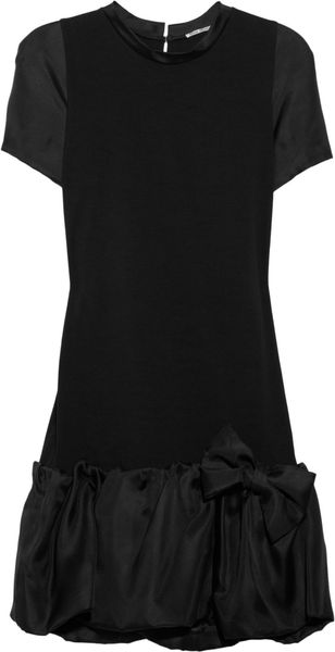 Miu Miu Silkgazar and Jersey Dress - Lyst