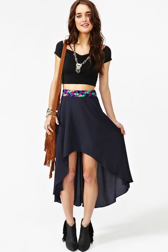 Nasty Gal Braided Tail Skirt Navy - Lyst