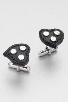 Prada Saffiano Heart Cuff Links - Lyst