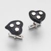 Prada Saffiano Heart Cuff Links in Black for Men - Lyst