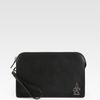 Prada Saffiano Leather Wristlet in Black for Men - Lyst