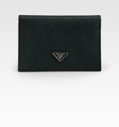 Prada Vertical Bicolor Card Case in Green for Men - Lyst
