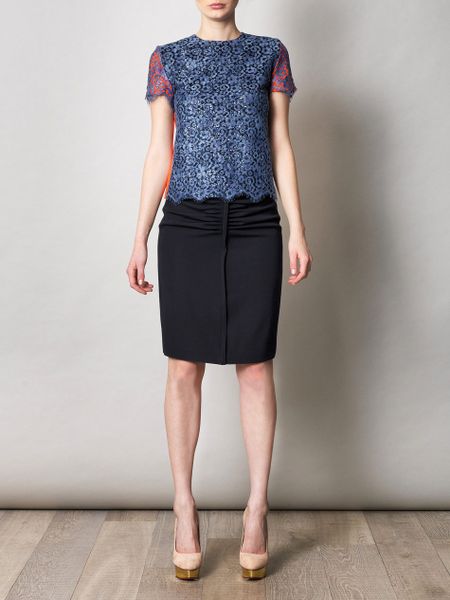 Preen Enid Sequin and Lace Top in Blue (navy) - Lyst