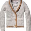 Tommy Hilfiger Idda Long Sleeved Cardigan in Gray (tan) - Lyst