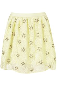 Topshop Premium Lace Embellish Skirt - Lyst