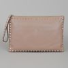 Valentino Rock Star Studded Clutch  in Beige - Lyst