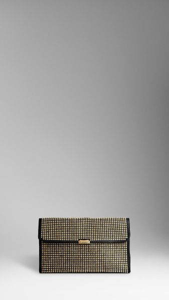 Burberry Studded Leather Document Case in Gray for Men (black) - Lyst