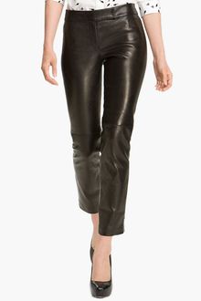Milly Slim Leg Leather Ankle Pants - Lyst