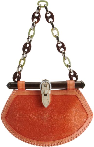 Proenza Schouler Tiki Clutch Stingray in Orange (silver) - Lyst