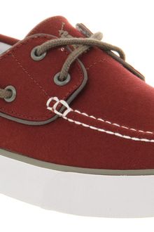 Ralph Lauren Lander Canvas Boat Shoe Red Canvas - Lyst