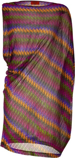 Missoni Purple Multicolor Asymmetric Dress in Multicolor (purple) - Lyst