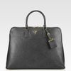 Prada Saffiano Lux Large Bugatti in Black - Lyst