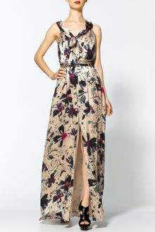 Rachel Zoe Natasha Silk Scarf Collar Gown - Lyst