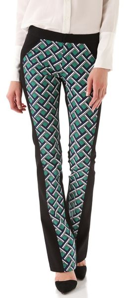 10 Crosby by Derek Lam Seamed Lattice Print Pants - Lyst