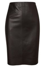 Akris Leather Pencil Skirt