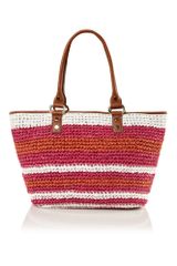 DKNY Straw Stripe Tote Bag